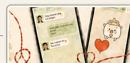 ข้อความที่เก็บความคิดถึงไว้ระหว่างกัน